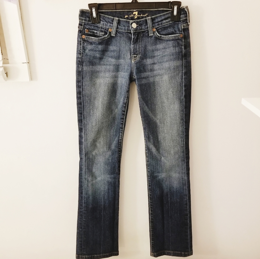 7 for all Mankind dark wash straight leg jeans